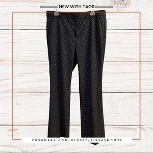 BANANA REPUBLIC Black Polka Dot Logan Pants Sz 12